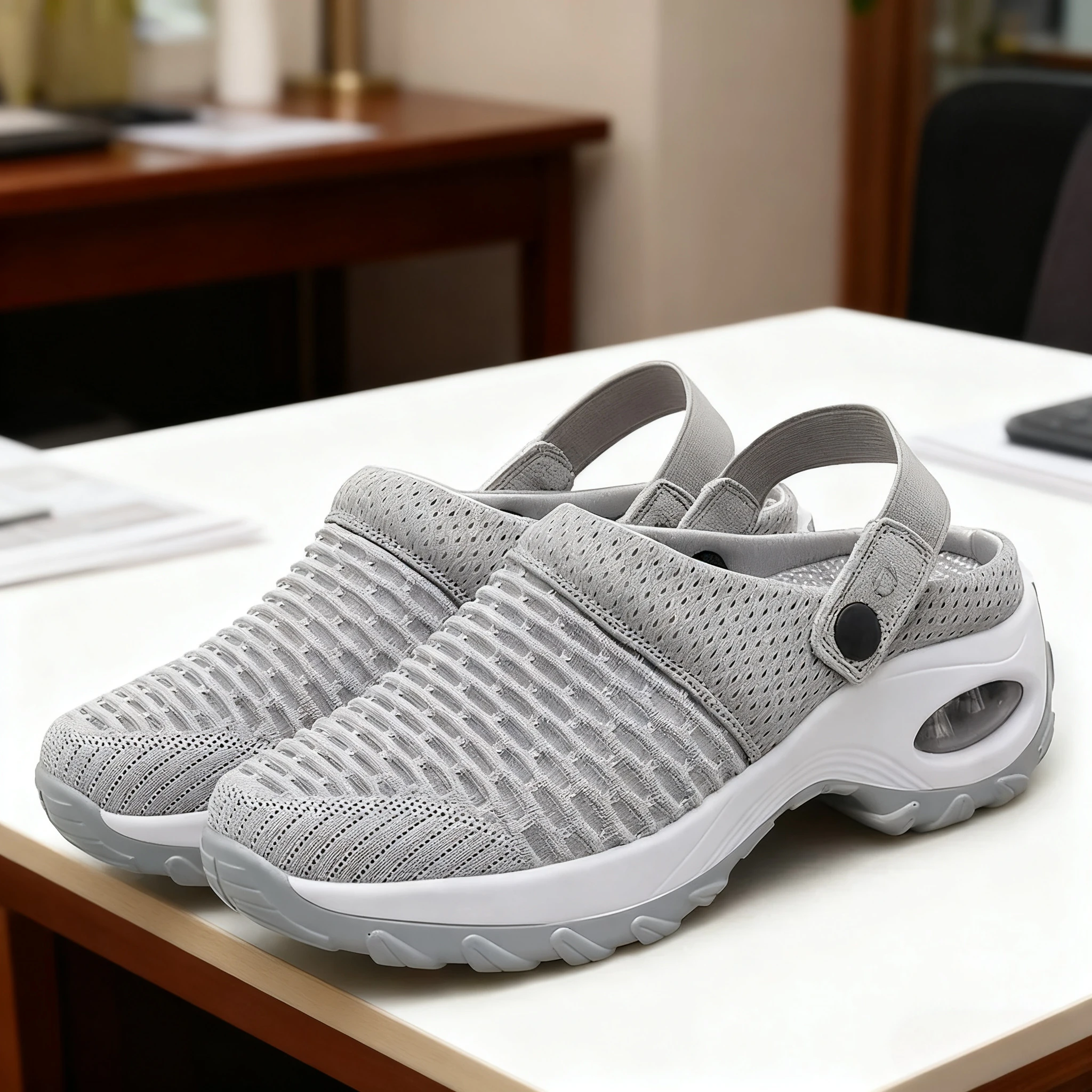 

Women Mules Shoes Sports Round Toe Flat Female Footwear Sneakers Clogs Platform Summer Slip on Creeper Baotou Slides Slippers