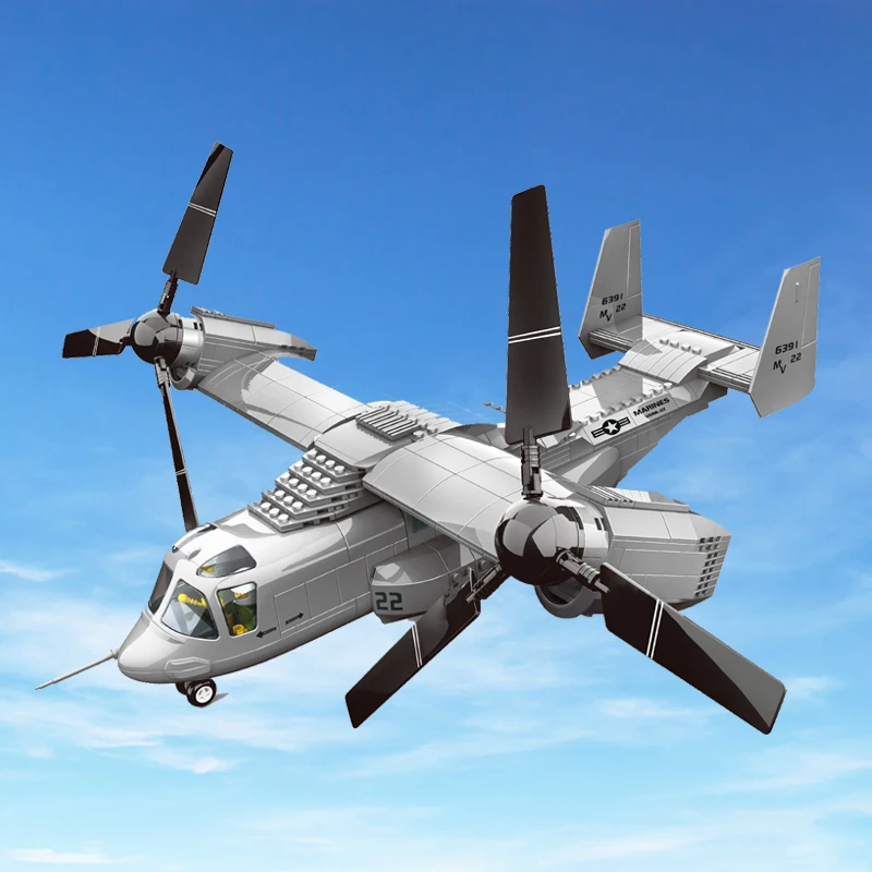 

5006 Air Military Army Tiltrotor V-22 Osprey Aircraft Bomber Fighter Building Blocks Classic Construction Educational Toys