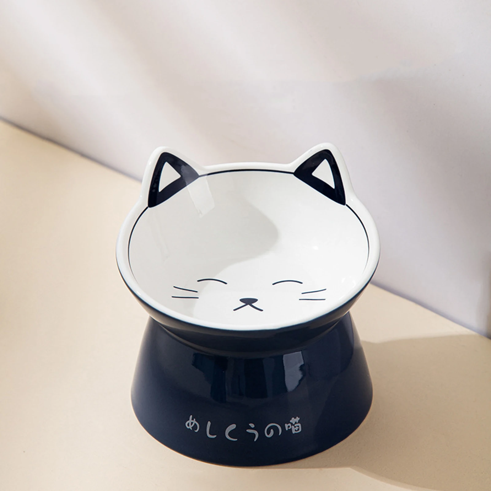 Ceramic Elevated Cat Feeder Bowl Dish Anti Slip Cat Dog Pet Food Water Feeder Raised Dog Bowl Pet Accessories