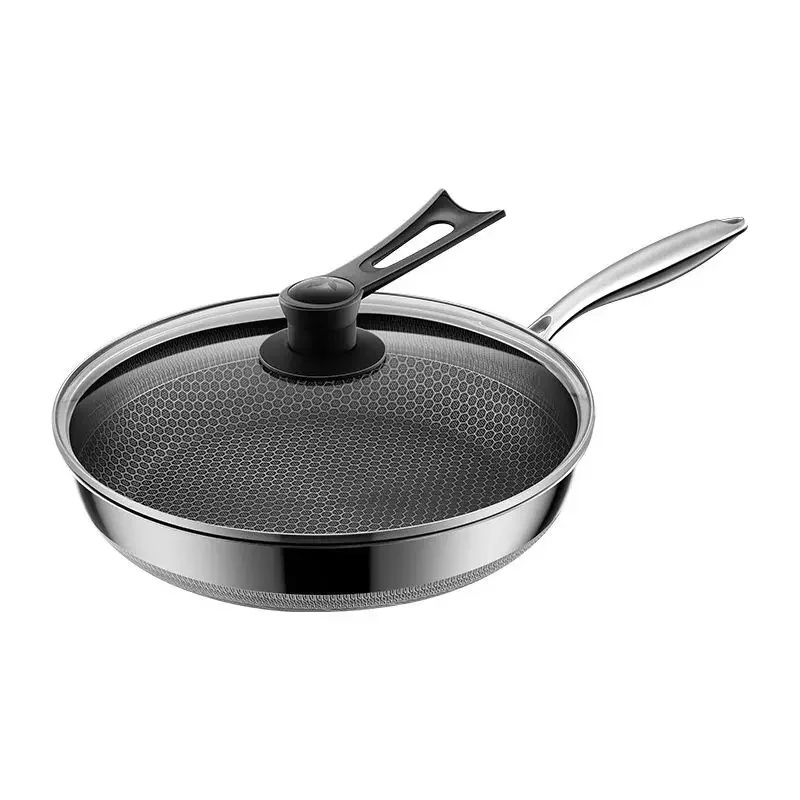 316 Food grade stainless steel skillet Wok Honeycomb skillet Non-stick skillet Uncoated  multifunctional household