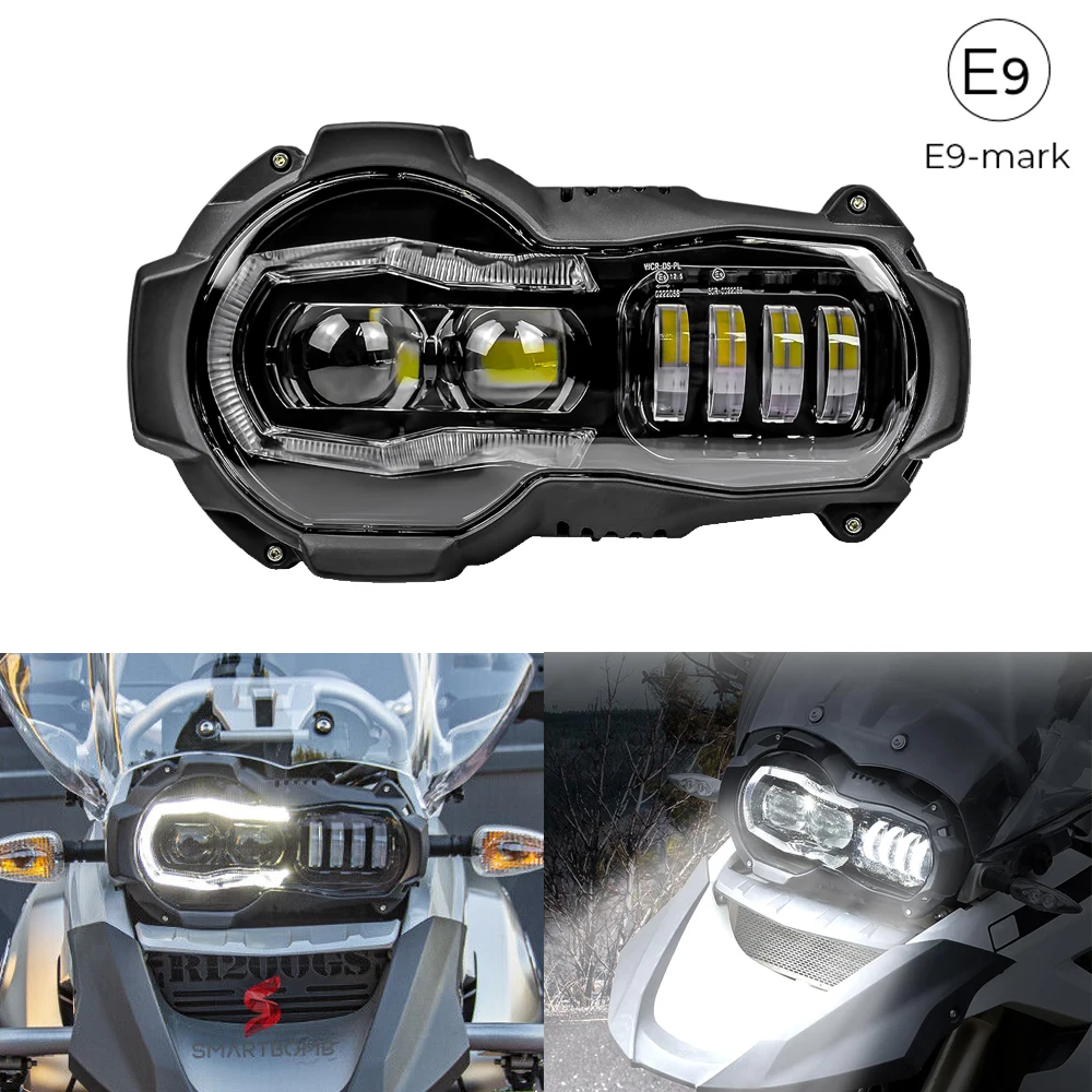 E-mark LED Headlights for BMW R1200GS R 1200GS 2004-2012 R 1200GS ADV Adventure Motorcycle Lights Complete Headlights Assembly