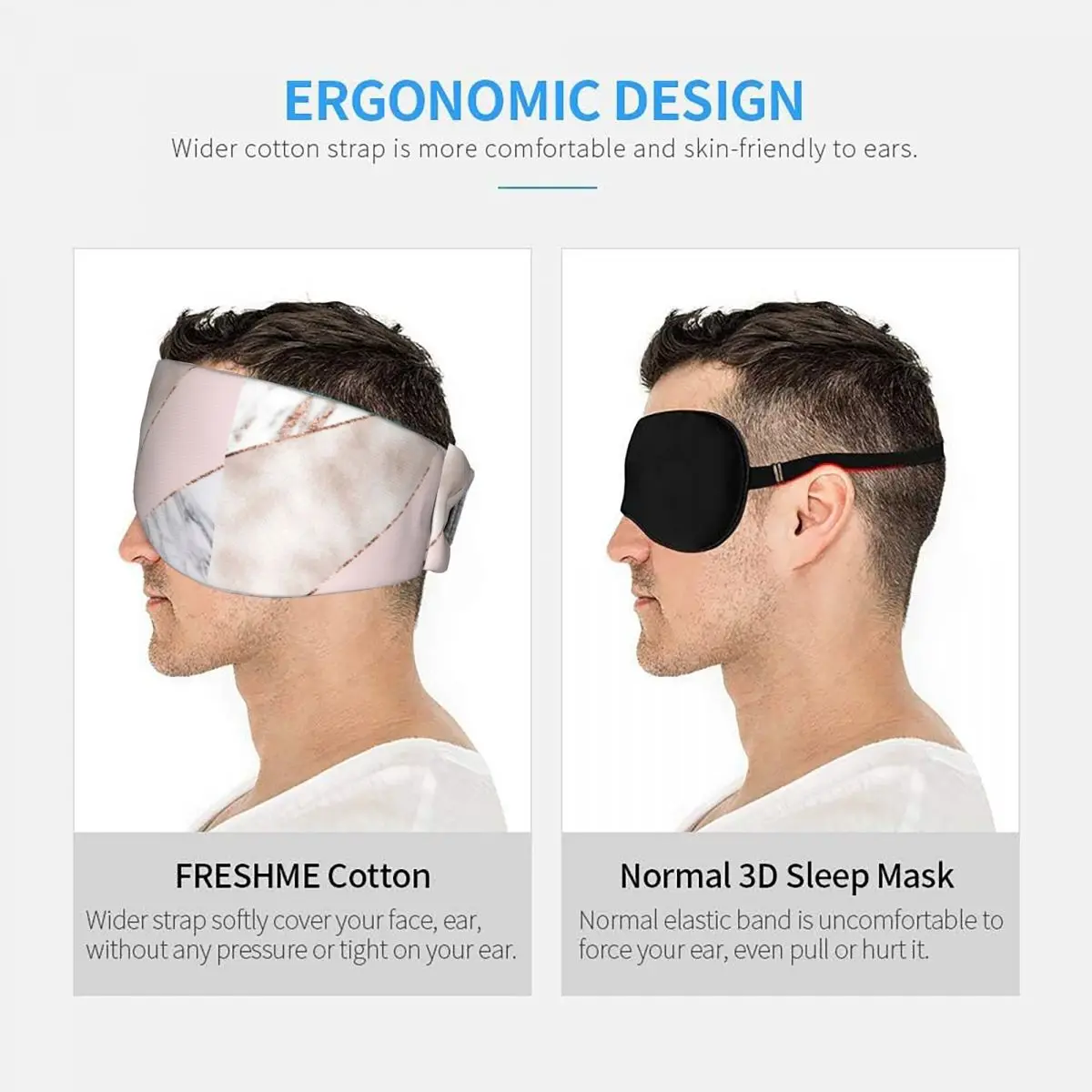 Spliced Mixed Rose Gold Marbl sleep eye mask Light Blocking Portable Eye Cover for Girls Boys Home Sleeping Eyeshade eyepatch view 5