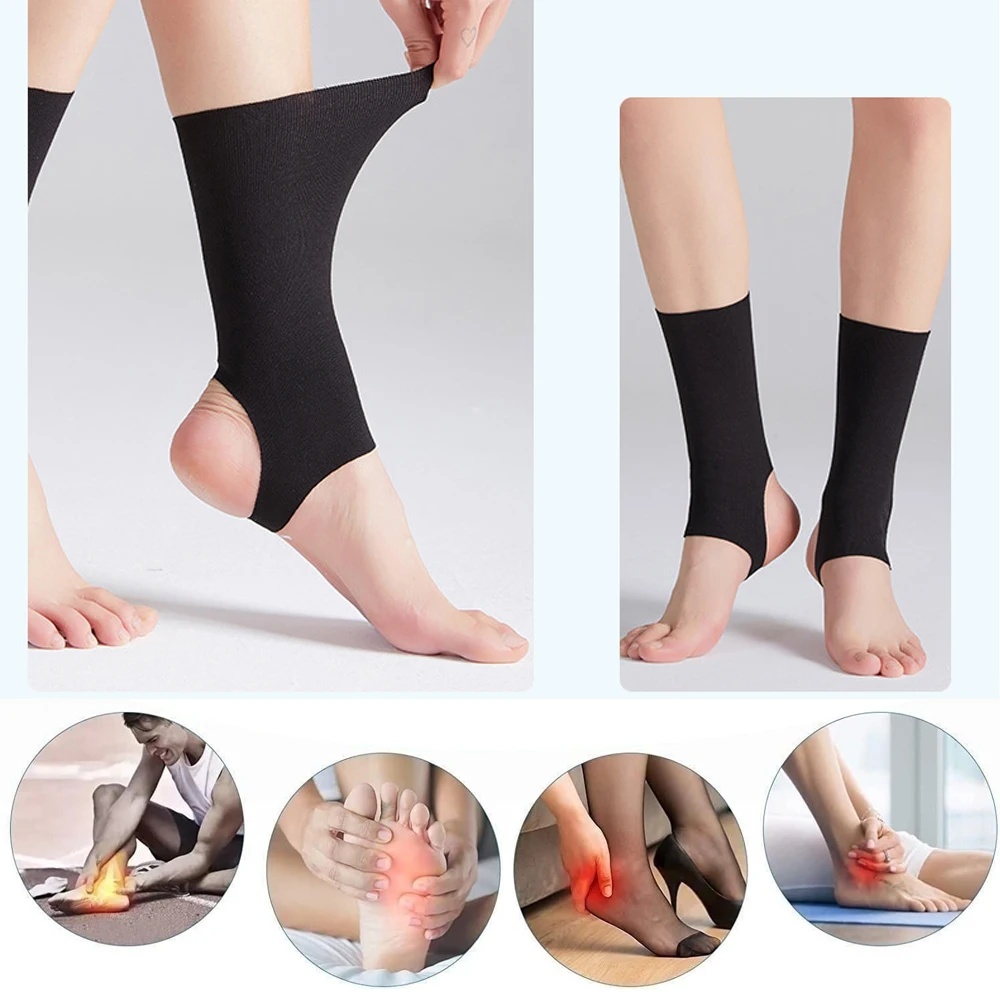 1 Pair Sports Ankle Compression Sleeves Lightweight Brace for Ankle Support in Plantar Fasciitis, Achilles Tendon and Tendonitis