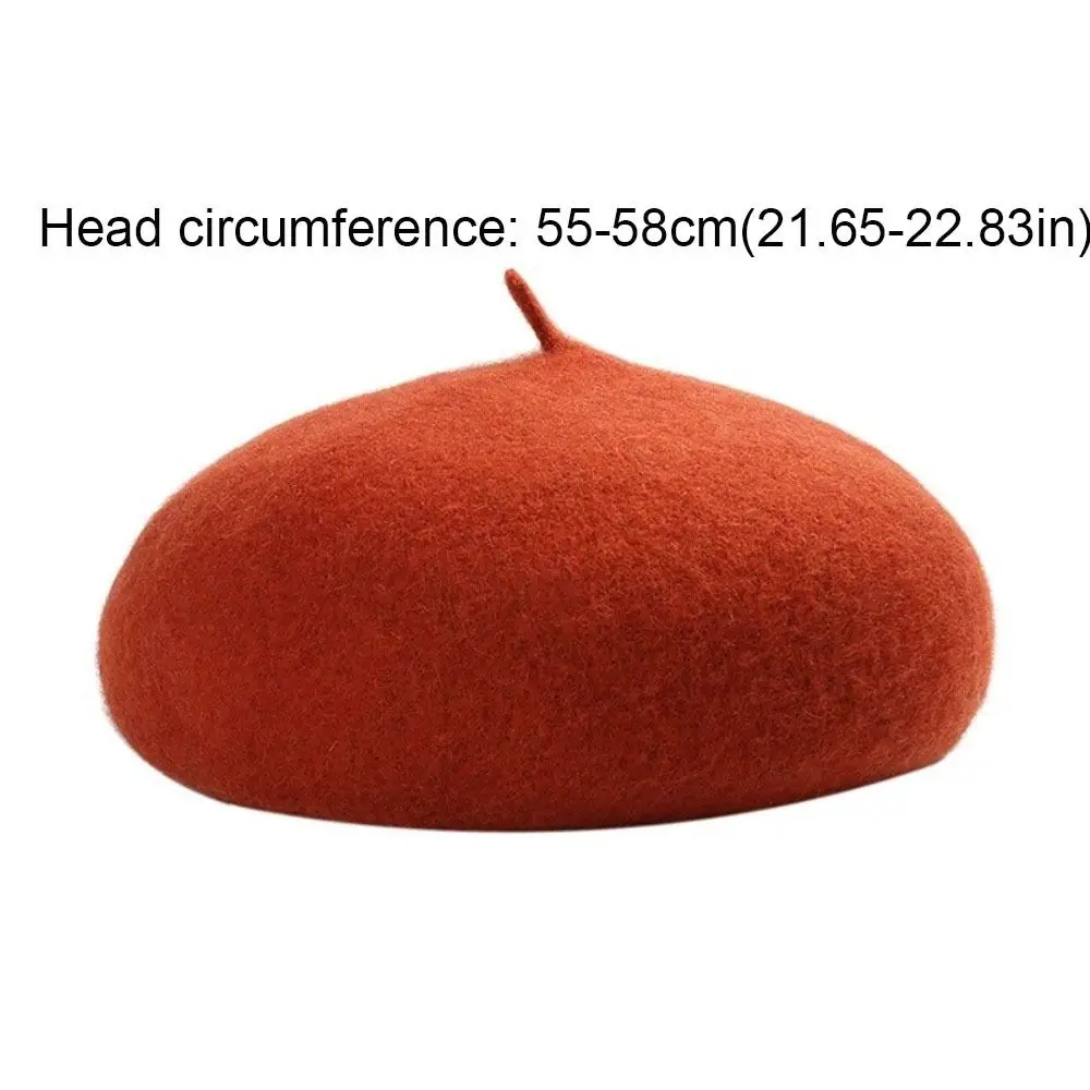 أزياء سحابة النساء القبعات الصوف الدفء البريطانية قبعة صغيرة الكورية نمط بلون الرسام قبعات الفتيات #5