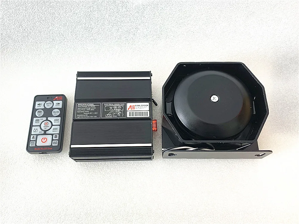 무선 경찰 자동 사이렌, 200W 경찰 구급차 사이렌 경적, 긴급 보안 경보 사이렌, 자동차 경적, 시끄러운 스피커, AS7100E