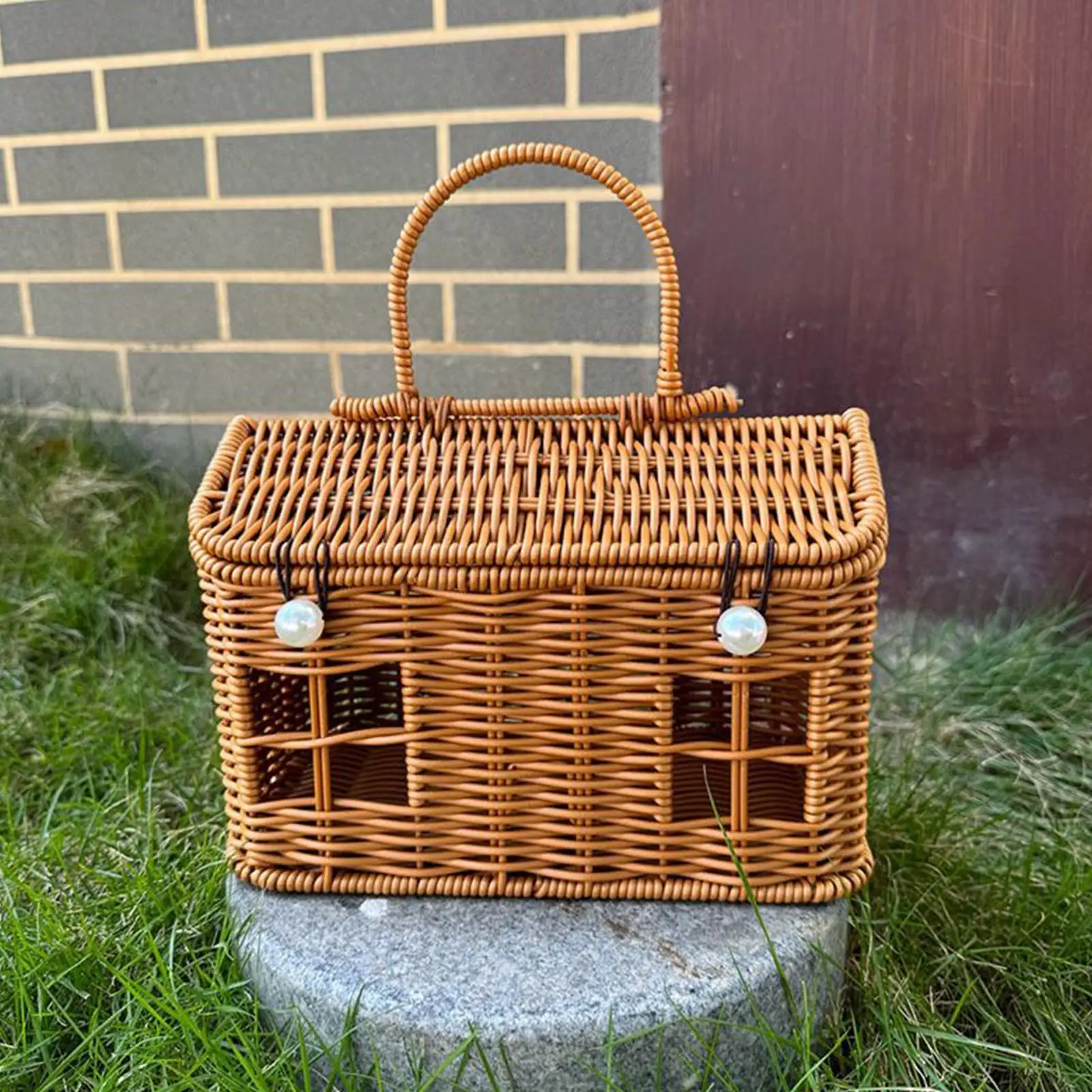 

Плетеные корзины для хранения в форме дома, портативный органайзер, корзины для хранения полок, шкаф, кладовая, стирка, детская игрушка