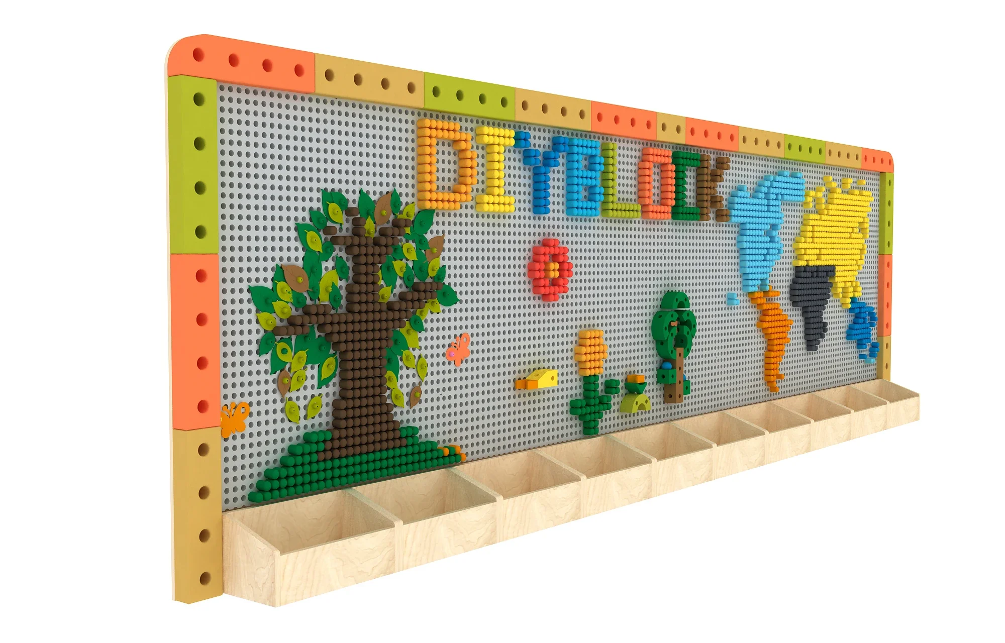 New Design Large Puzzle Brick Building Blocks Wall Kindergarten Kid, Interactive Eva Wall Building Blocks