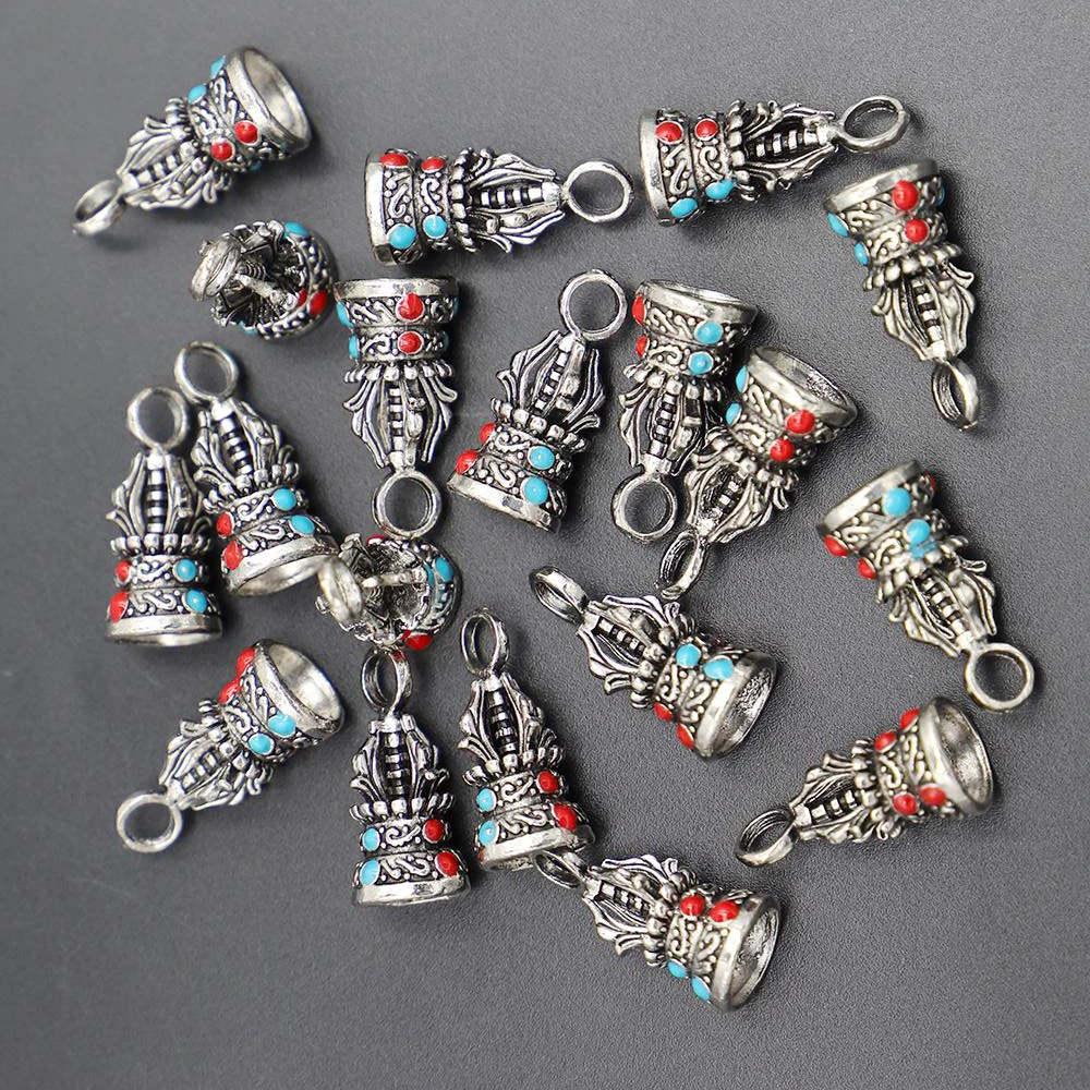Fashion Creative Zinc Alloy Dripping Oil Crown Head Pendant Vintage Queen Tower Hat Necklace DIY Jewelry Making Wholesale 24Pcs
