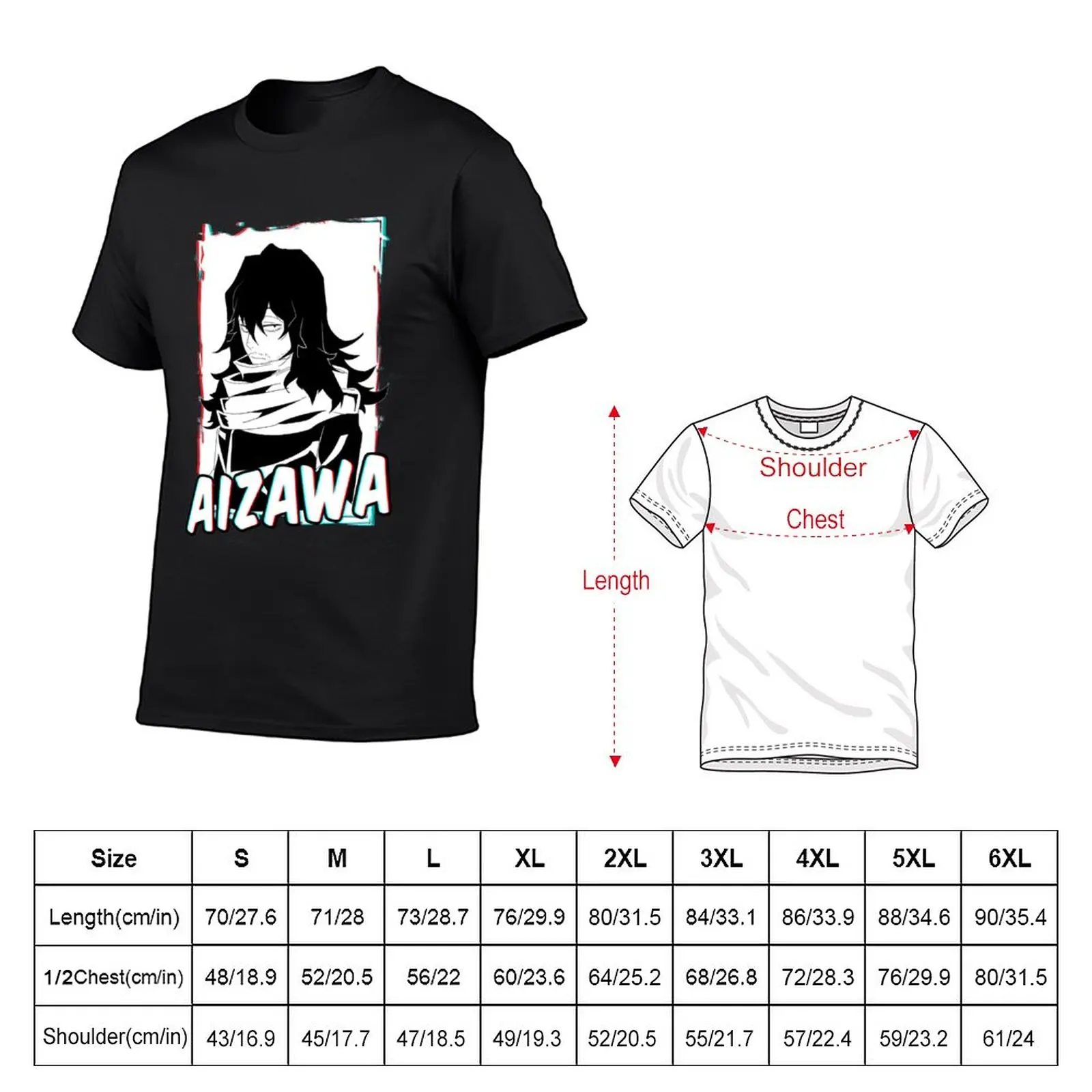 Aizawa sensei - Mha T-Shirt animal prinfor boys Blouse cute clothes black t shirts for men