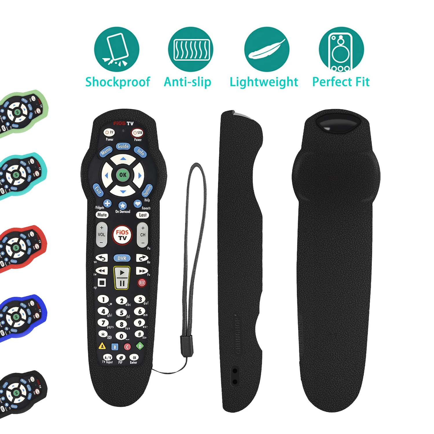 غطاء حماية لجهاز التحكم عن بعد لتلفزيون Verizon mpo 2-Device-in-1 RC2655007/01 غطاء من السيليكون مقاوم للصدمات وغير قابل للانزلاق مع حبل