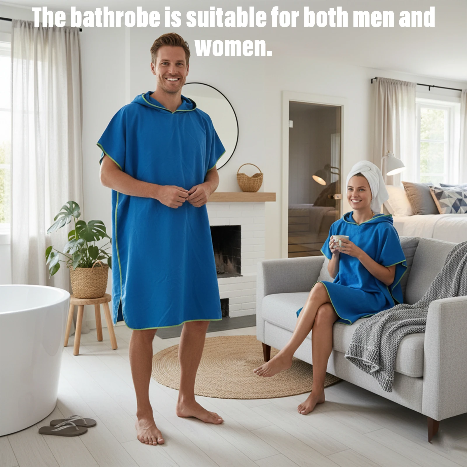 plus Size Quick-Dry Hooded Beach Towel Changing Cape High Absorbency Swim Surf Robe for Easy Carry And Quick Drying