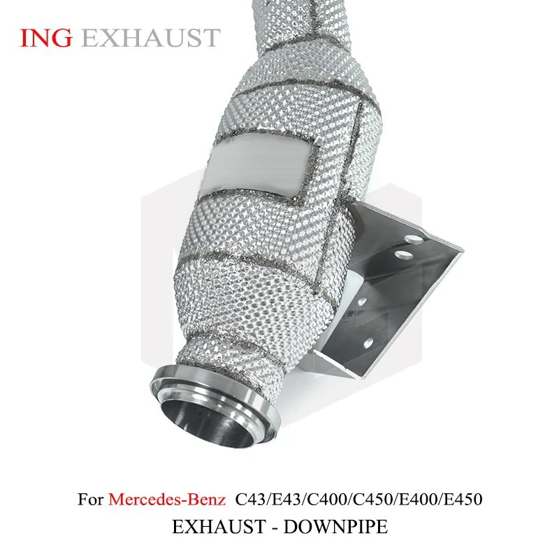 ING Catalytic Downpipe Performance for Benz amg C43 C400 C450 GLC43 E43 E450 W205 Engine Header Escape TOOLS Tube Exhaust