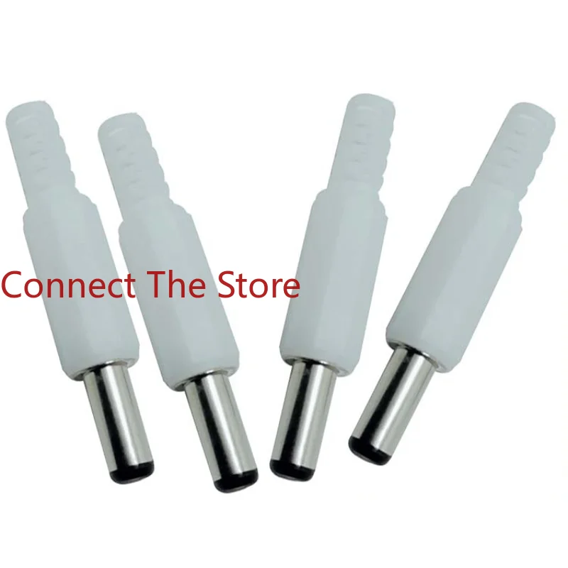 10PCS DC Plug White Cap Tube Power Socket Assembly Type DC5525 Male 14MM DC5.5 * 2.5  