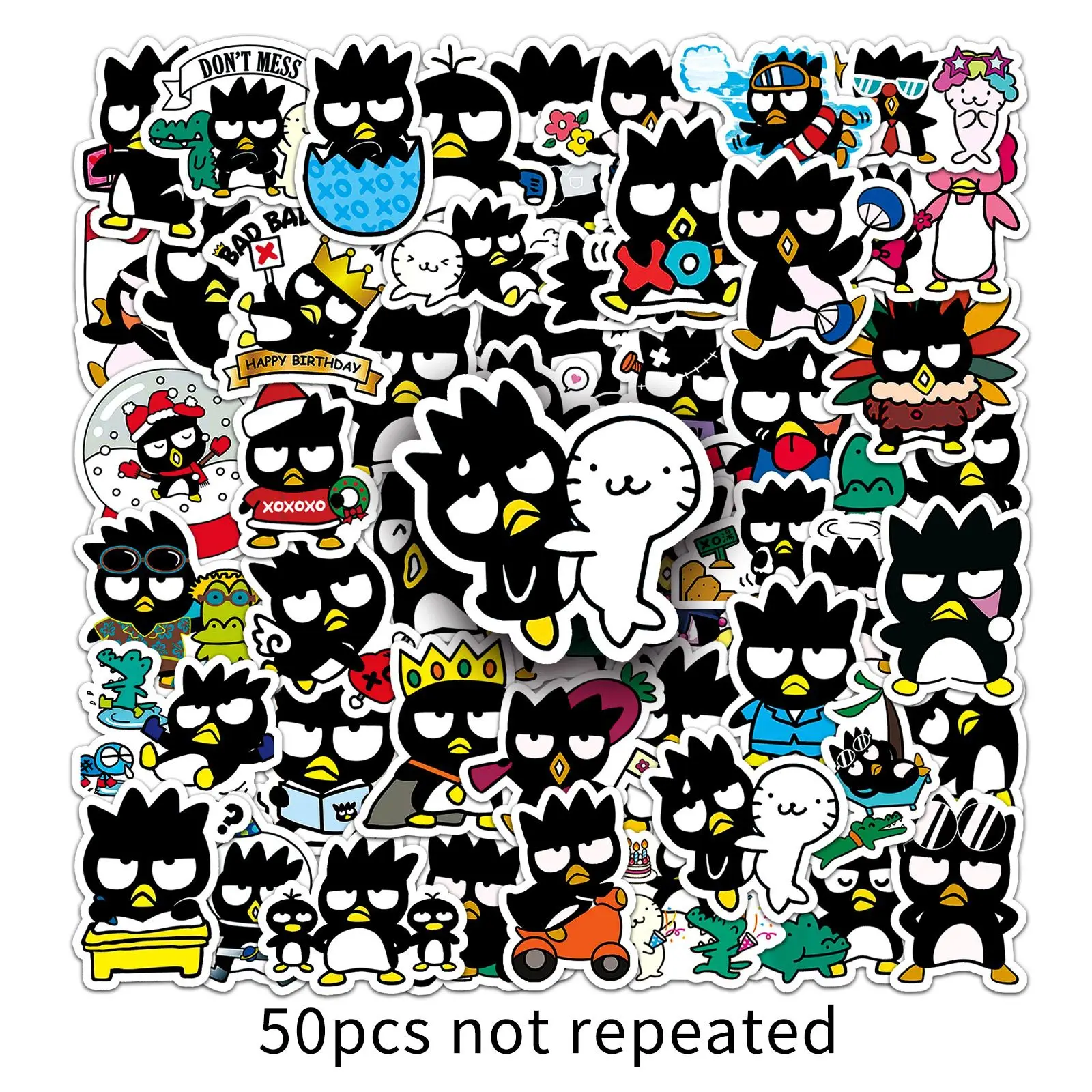 50pcs Sanrio cute BAD BADTZ-MARU cartoon animal waterproof decoration computer mobile phone ledger sticker