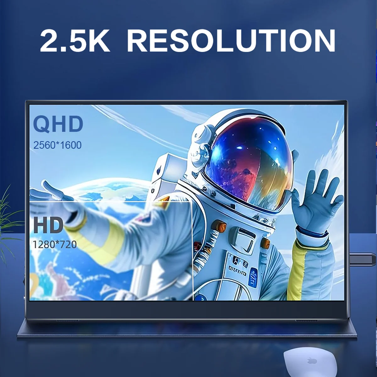 HOWENS Monitor portatile da 13,3 pollici 2560*1600 60Hz IPS Schermo Monitor da gioco Display Super sottile per Switch Xbox PS PC Phone Laptop