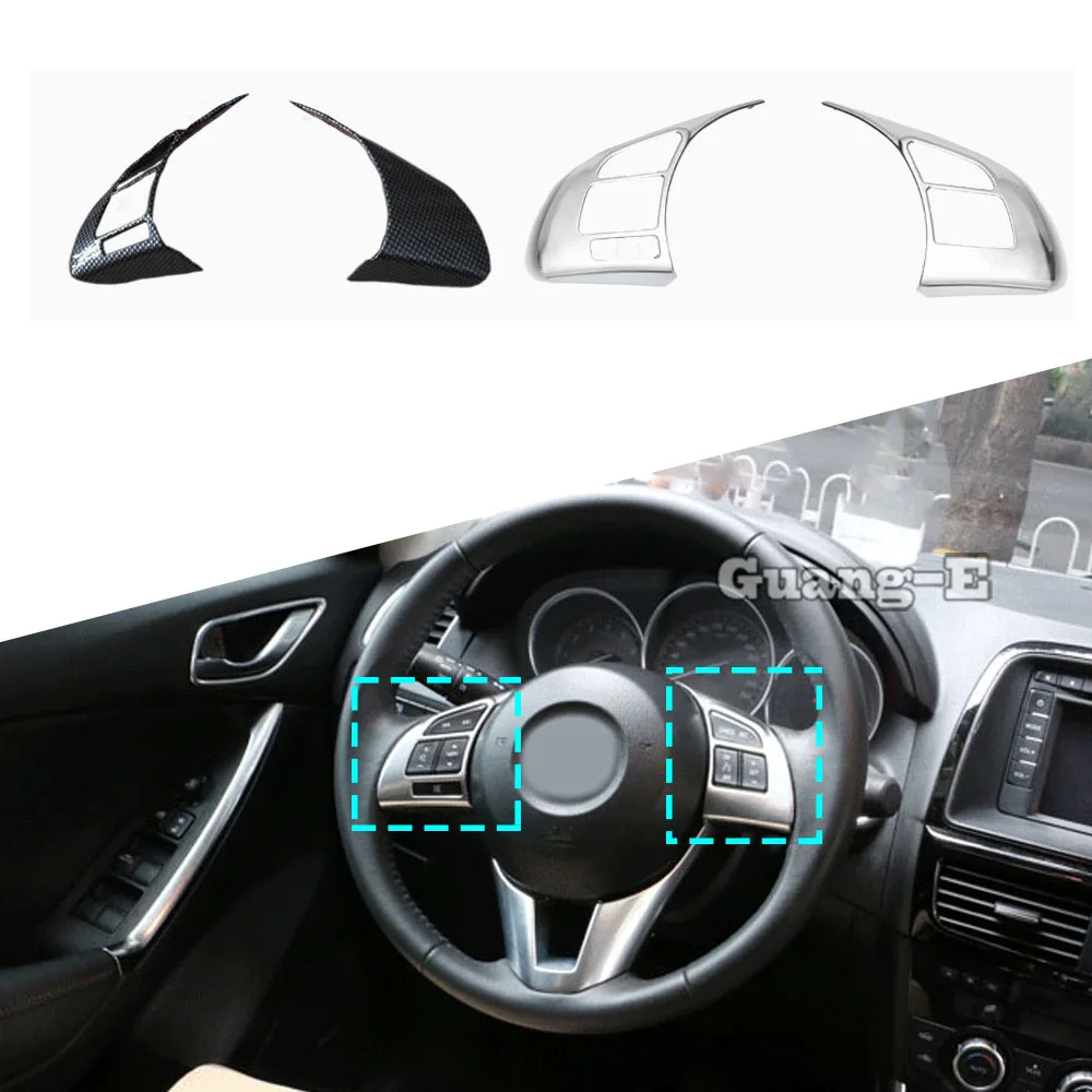 Car Detector Stick Styling ABS Plastic Steering Wheel Interior Kit Trim Lamp Frame For Mazda CX-5 CX5 2012 2013 2014 2015 2016