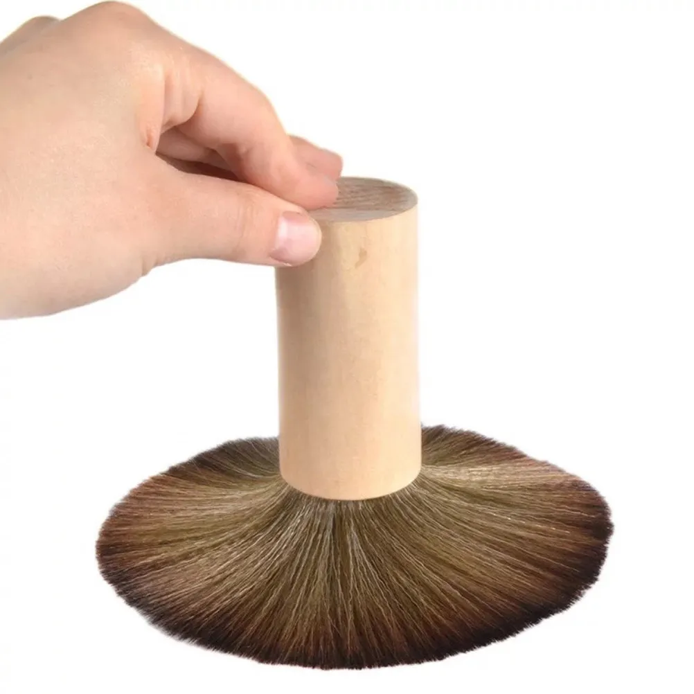 

Wooden Bristle Hair Brush for Salon Use Soft Cleaning and Styling Tool Professional Barber Accessory Haircut Residue Remover