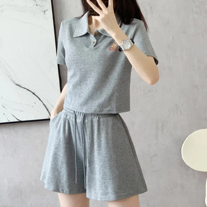 Summer Short Sets for Women 2 Pieces New In Clothing Trend 2024 Woman Shorts Korean Style Classic Products Stylish Novelties Kit