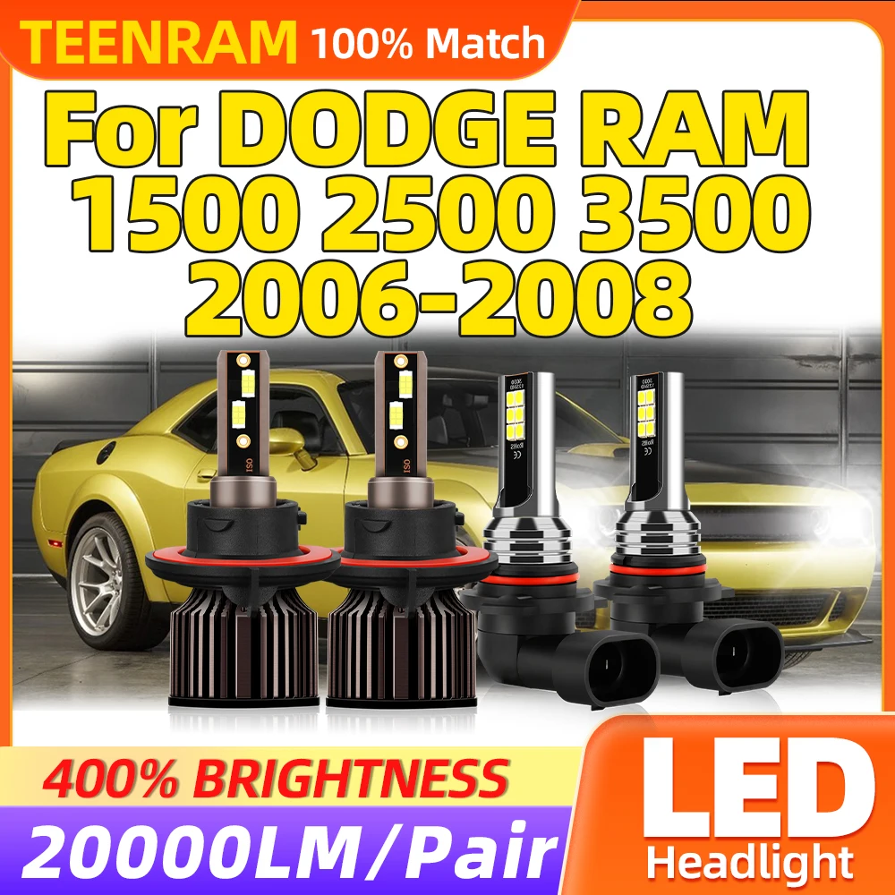 

40000LM High Brightness Canbus Car LED Headlight 6000K Auto Fog Lamps 12V 24V For DODGE RAM 1500 2500 3500 2006 2007 2008