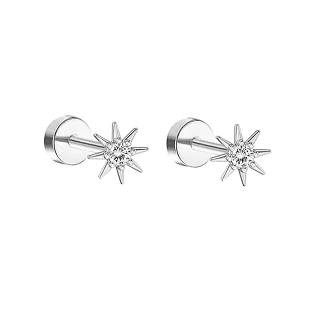 Women's 14K Gold Cartilage Earrings, Flat Back Studs