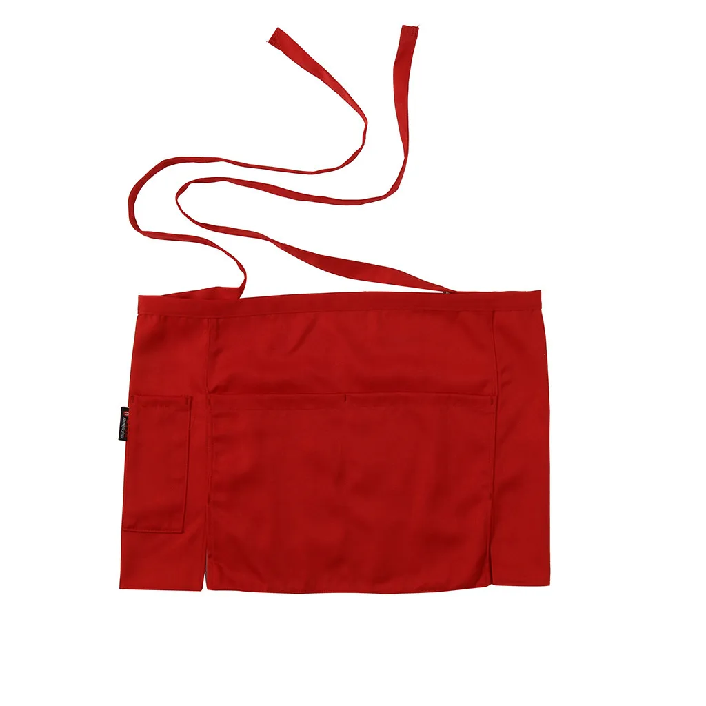 Summer Apron Canvas Waterproof Half Apron Waiter Uniform with Pocket for Waitress or Baking Mats 8 Colors Size 53*65cm