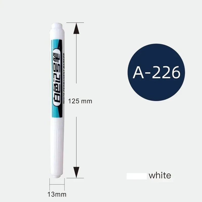 Imagem -03 - Marcador de Tinta Permanente Branco para Madeira Rocha Plástico Vidro Pedra Metal Lona Cerâmica Marcador de Furo Profundo 0.7 mm 1.0 mm 3.0 mm Pcs