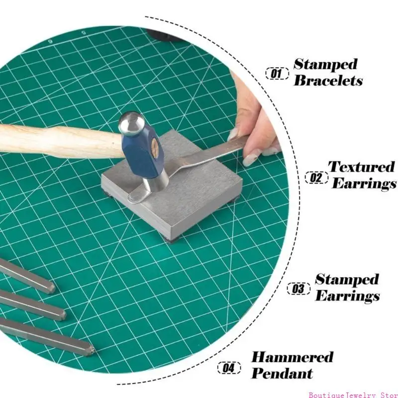E1pe ijzer aambeeld met rubberen kussen praktische vaste banken blokkeren professionele metalen stempelblok sieraden die maken