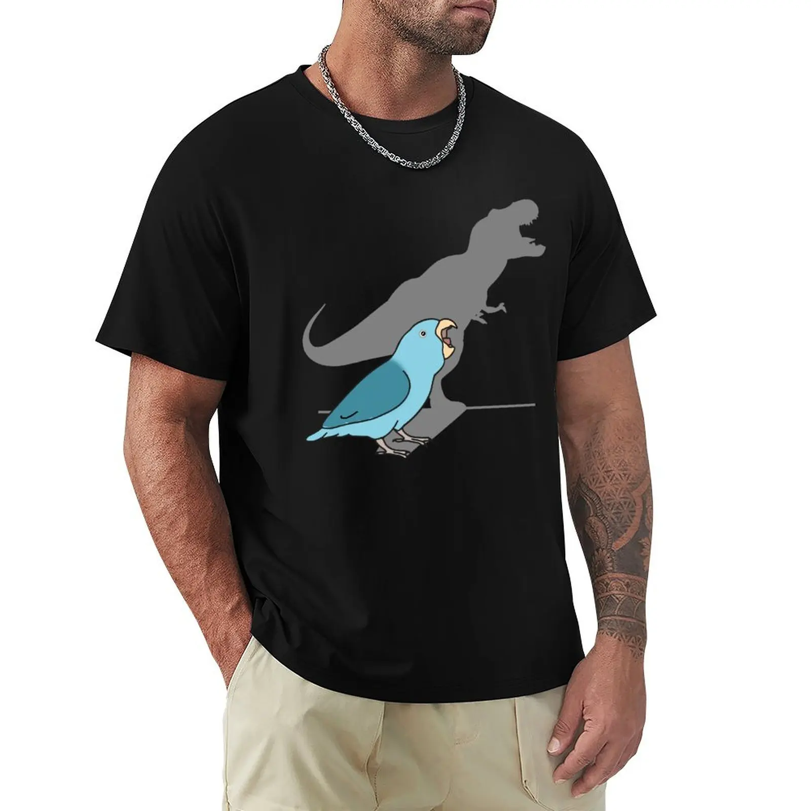 

T-rex blue parrotlet T-Shirt oversized graphic tee anime tshirt clothes vintage anime shirt fruit of the loom mens t shirts