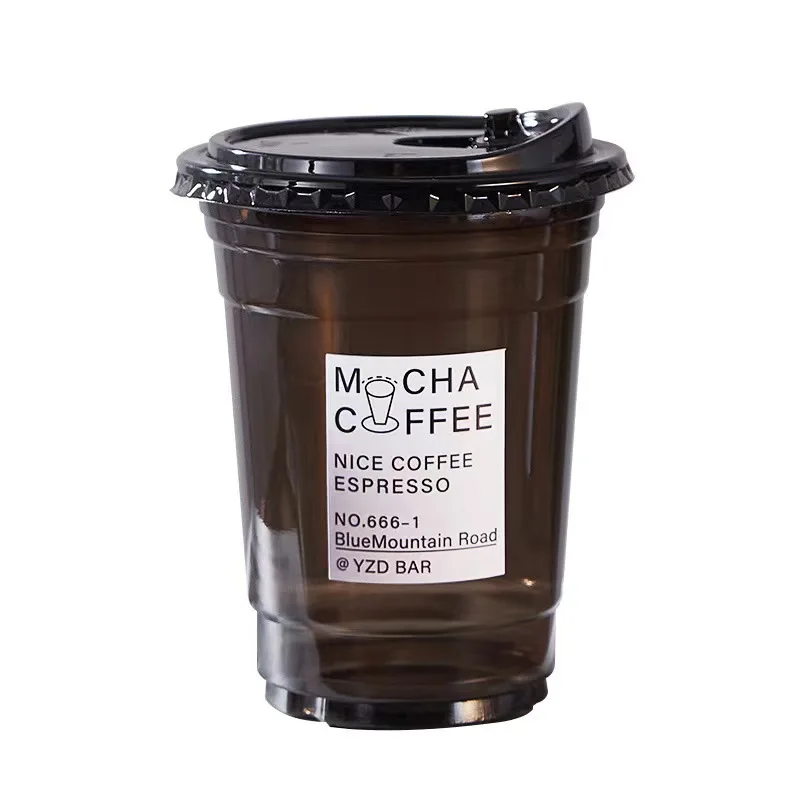 

Custom Pet Thickened Disposable Plastic Cup, Black Cold Drin, U-shaped Coffee Cup, American Ice Latte Milk Tea, 1000PCs, Wj62