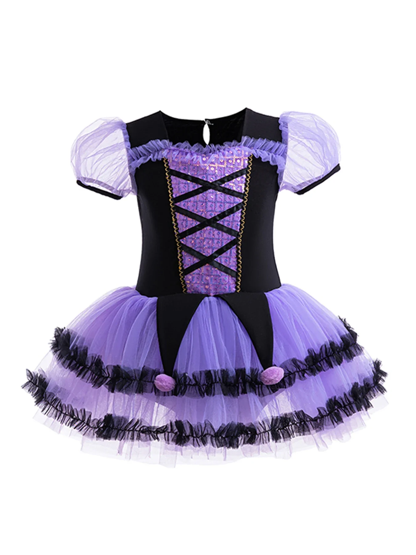 プリンセス-バレエ-チュチュ-ドレス-幼児-女の子-バレリーナ-ダンス-ダンスウェア-チュール-スカート付き-パープル-誕生日パーティー-ハロウィン