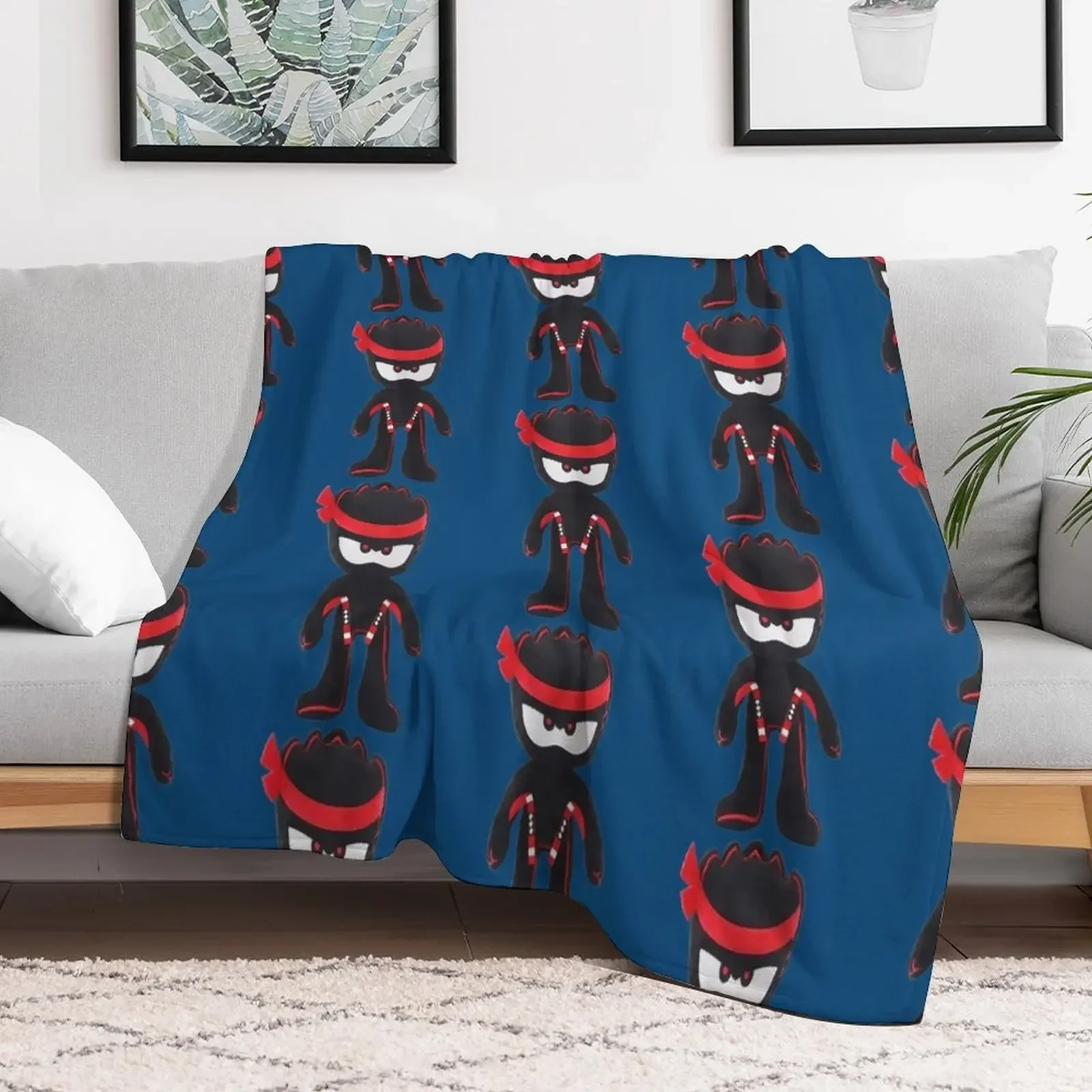 Ninja Plushie Red Throw Blanket decorative valentine gift ideas Decorative Sofas Blankets