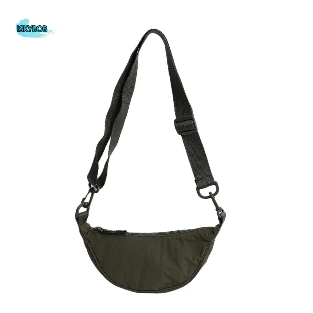 

Sweet Korean Style Nylon Crossbody Bag Handbag Lightweight Mini Dumpling Bag Solid Color Oxford Cloth Shoulder Bag Women