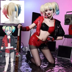 Harley Costumes Cosplay Suicide Harleen Red Suit Wig Quinzel Female Isekai Joker Halloween Clown New Anime Cosplay Shoe