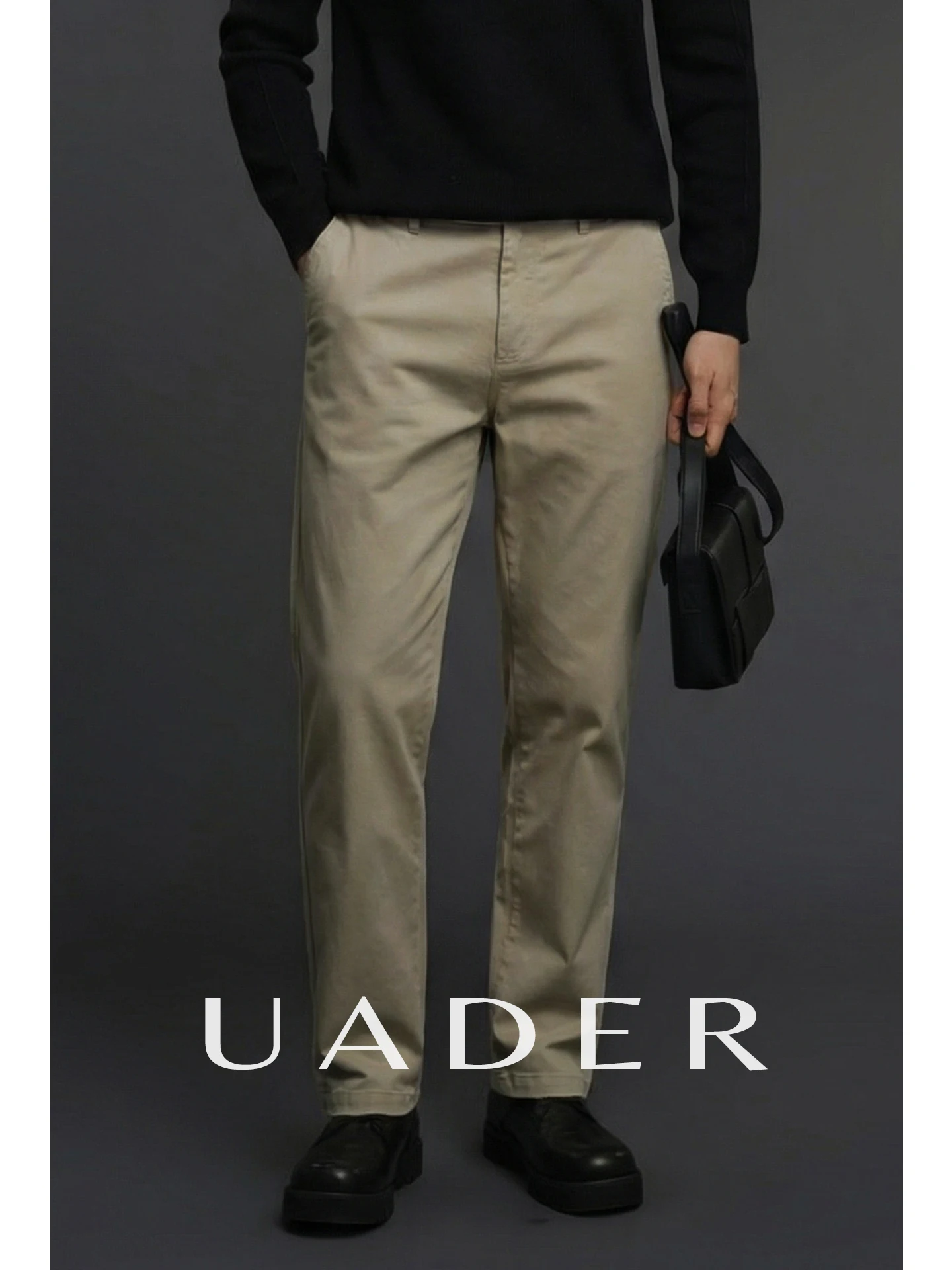 Business Casual Straight Leg Men's Pants Lenzing Cotton Blend Comfortable Summer Trousers UADER  Original Style