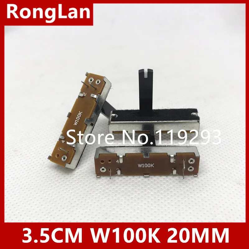 [SA]Taiwan 35MM  3.5 cm slide potentiometers W100K 20MM axis.--10PCS/LOT