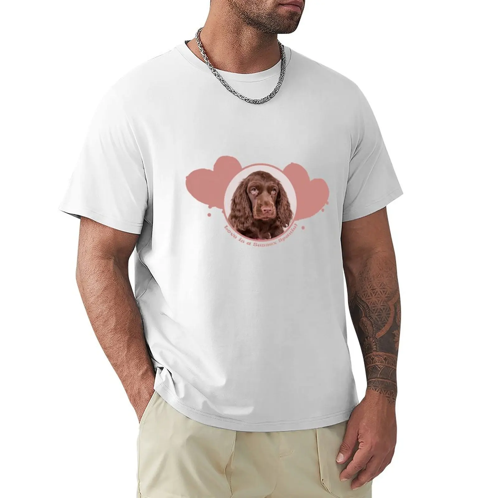 Love is a Sussex Spaniel T-Shirt anime clothes boys whites plus sizes customizeds heavyweight t shirts for men