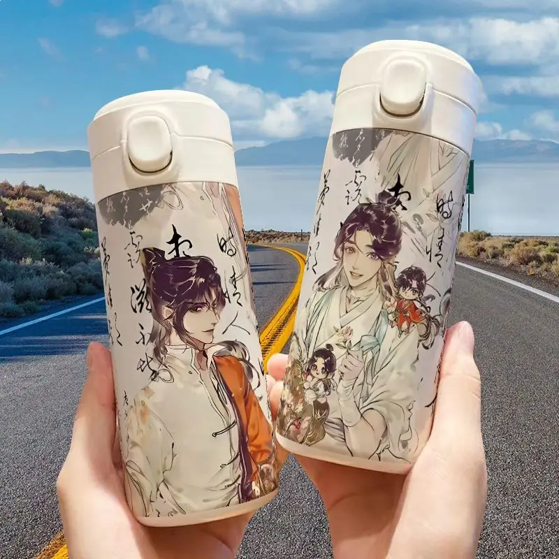 Anime Tian Guan Ci Fu Xie Lian Cosplay Cup Cartoons Hua Cheng Coffee Large Capacity Thermos Cup Compact and Lightweight To Carry