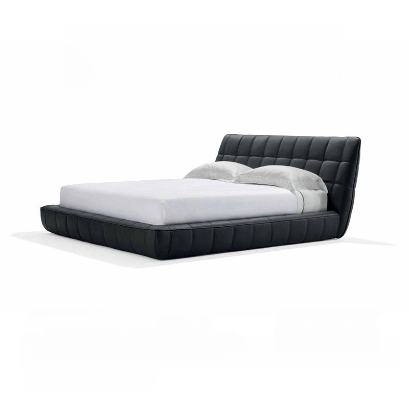 Luxury luxury mansion furniture Medusa leather bed light luxury