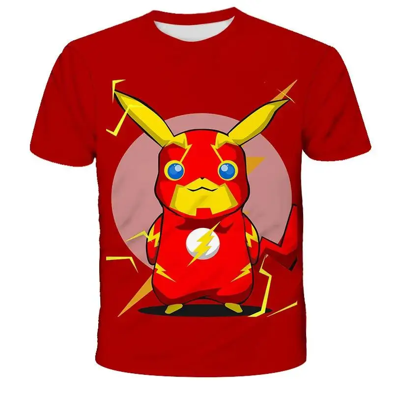 Pokemon 3D T Shirt Cartoon Clothes Baby Kids Boys Girls Children Short Sleeves Summer Clothing Fashion Print New