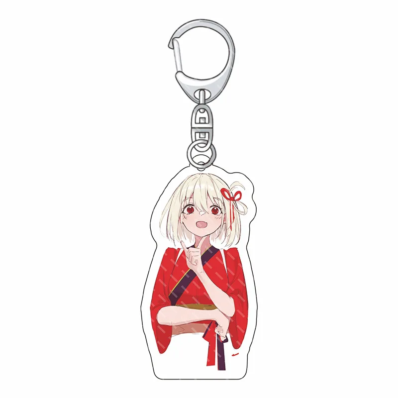 Anime Lycoris Recoil Figures Cosplay Keychain Inugami cambio chaveiro feminino Suisei Acrylic Key GiftS 6cm