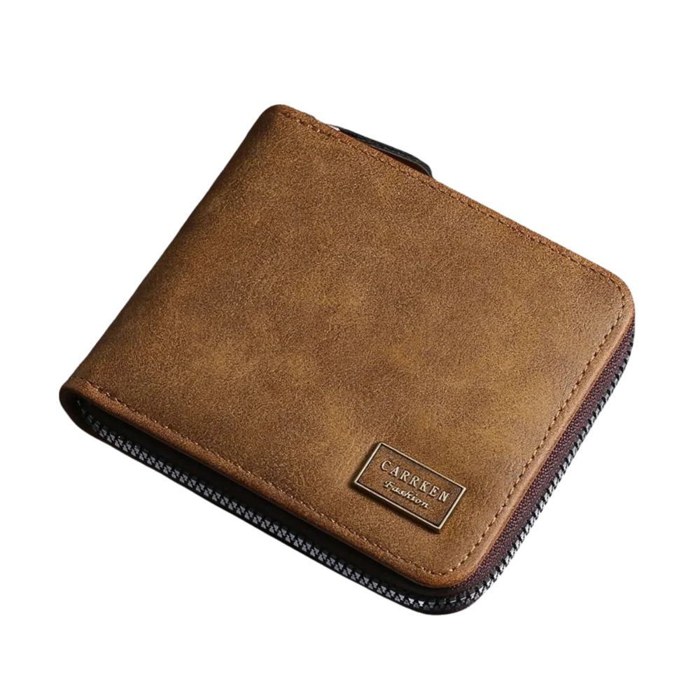 

Retro Multi-position Men's Short Wallet Large Capacity Zipper PU Leather Coin Purse Multi-function Thin Card Holder Gift
