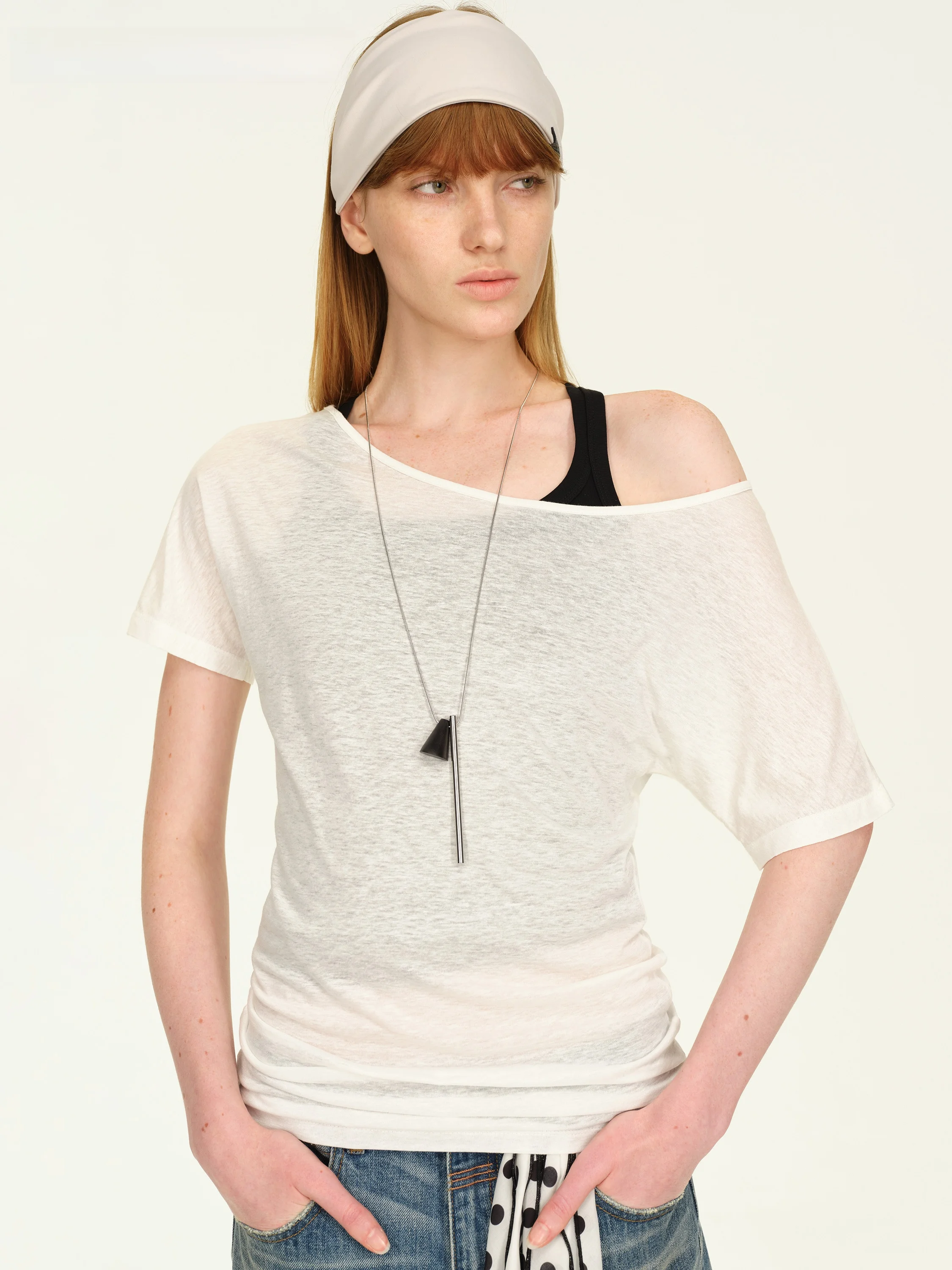 

Легкий женский летний топ из смесового льна и лиоцелла True Nature Snowflake, однотонный, стандартный крой