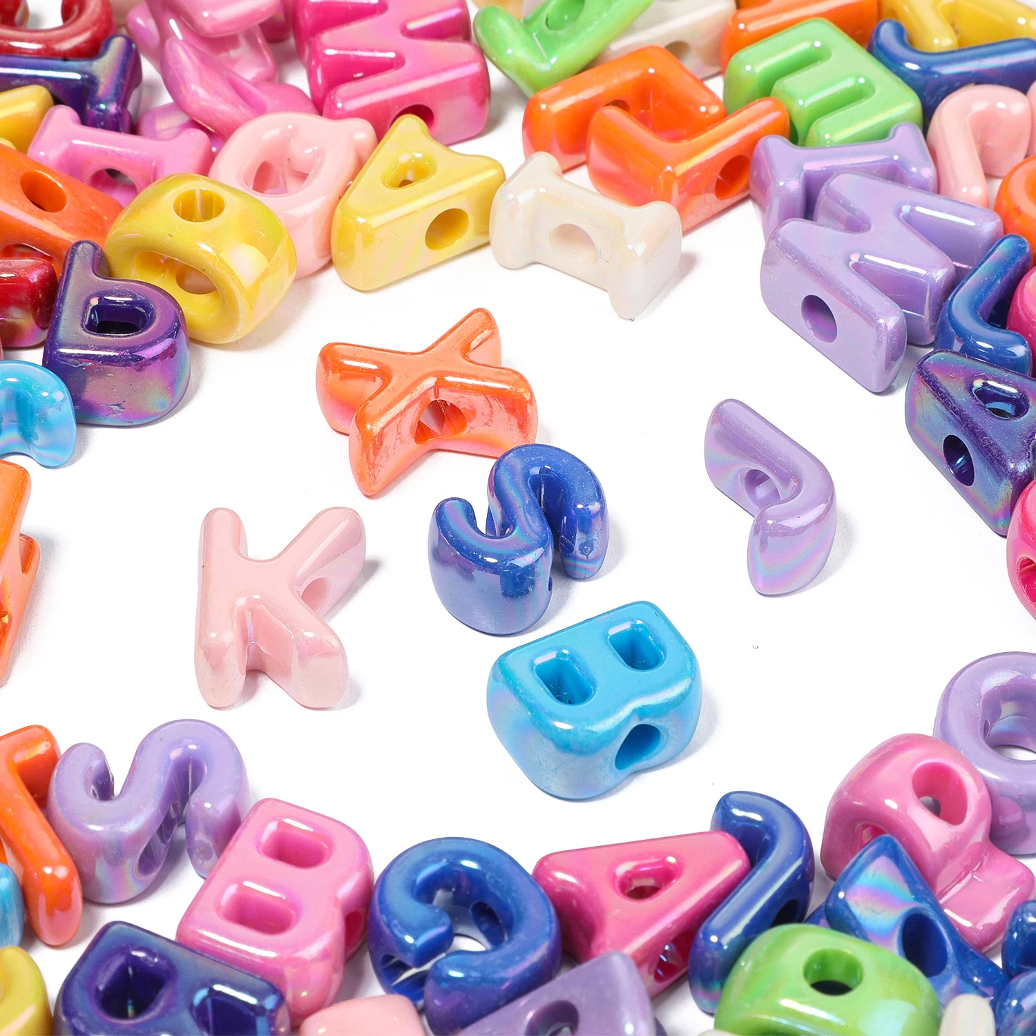 100g Farbige Acryl-Lose-Perlen mit großen Löchern in Buchstabenform für DIY-Schmuckherstellung, Armbänder, Ohrringe, Halsketten, Schlüsselanhänger-Materialien – Detail 4