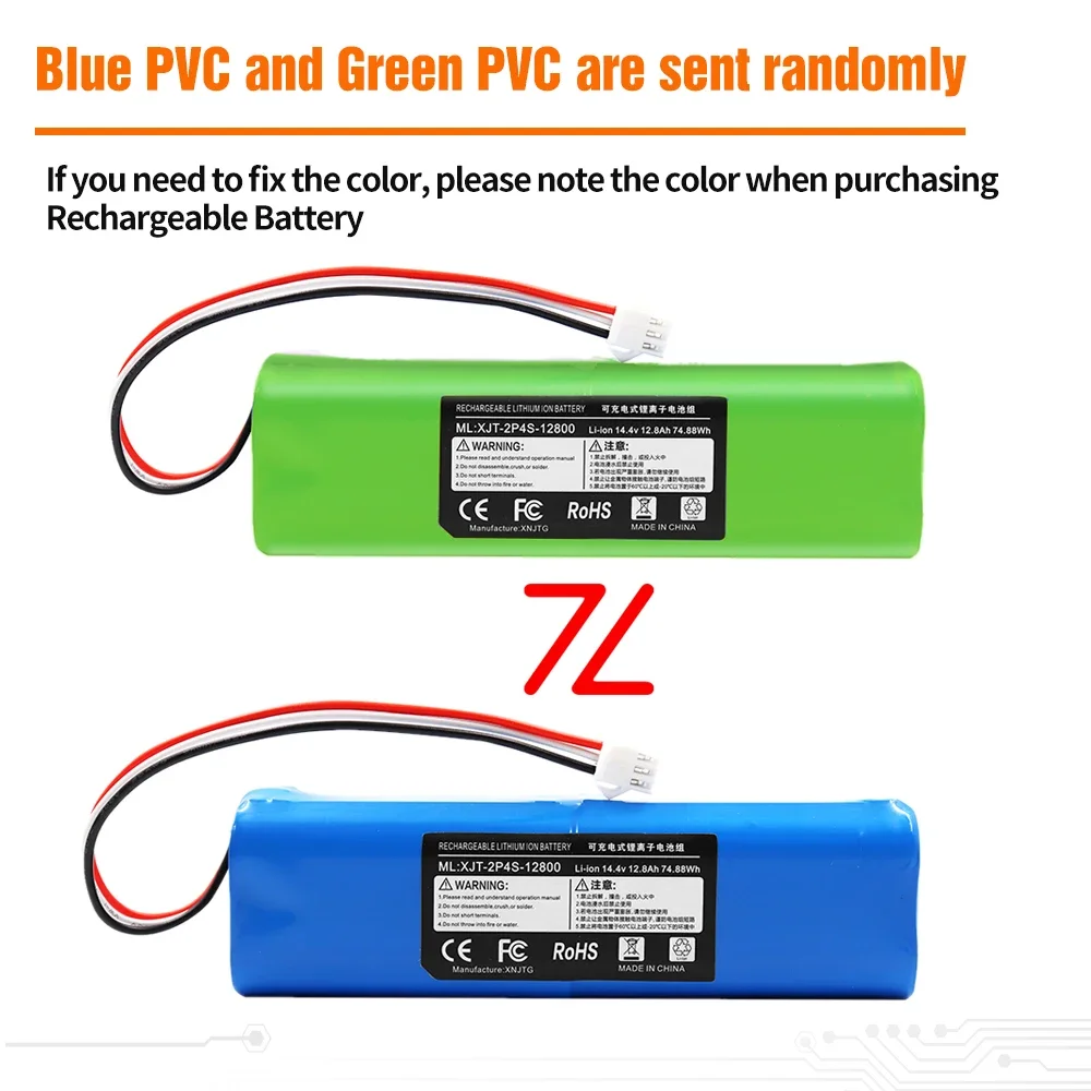 Enhanced Capacity Battery Pack for Pro M9 M8 Pro M7 Robot Vacuum Cleaner - 14.4v 12800mAh, 18650 4S2P Lithium Ion Battery R1