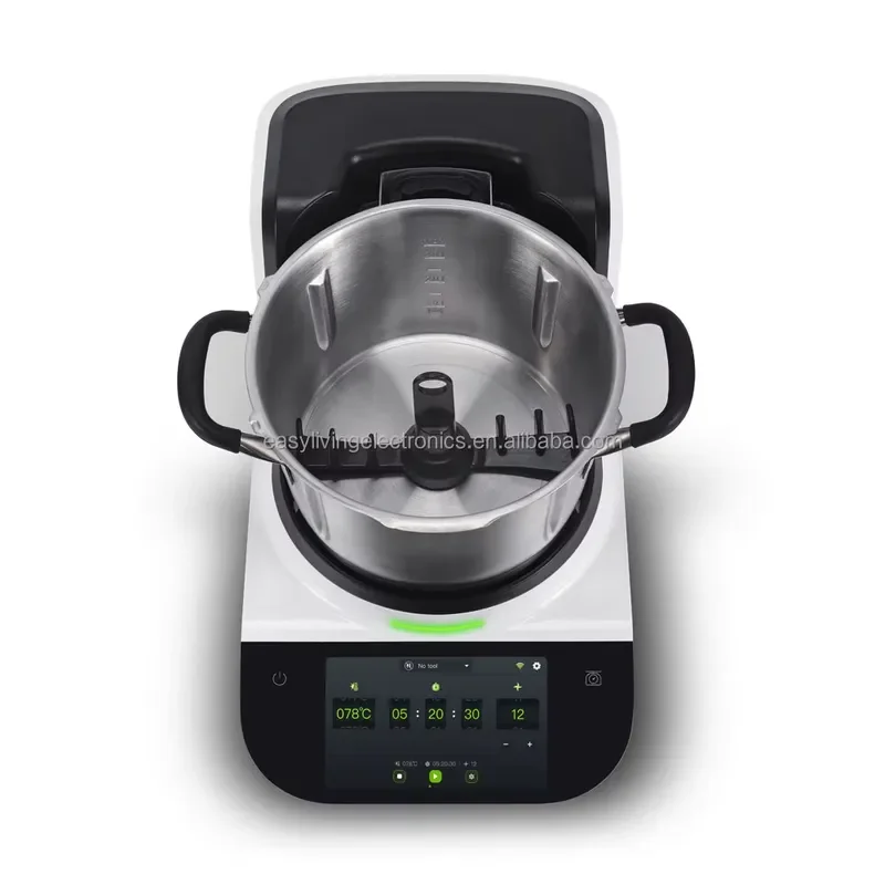 16 in 1 Automatic Cooking Robot Multifunctional Food Processor 1000W Thermoelectric Kitchen Machine with 7 Inch LED Touch