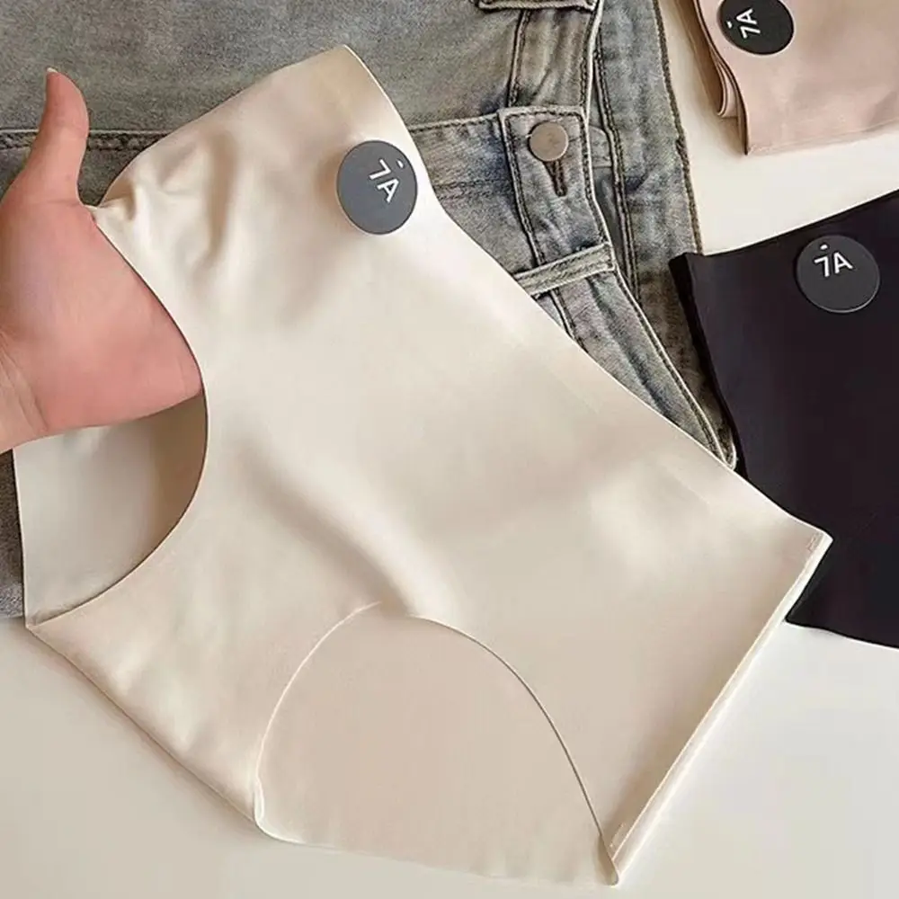 جودة عالية 7A دودة القز الحرير المرأة الملابس الداخلية رقيقة مريحة مثلث ملخصات بلون الحميمة سلس سراويل #4