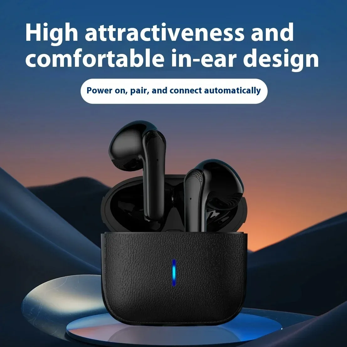 Portable Wireless Earbuds Bluetooth Superior Stereo Sound Earphones with Touch Control Semi-In-Ear Design Built-in Microphone