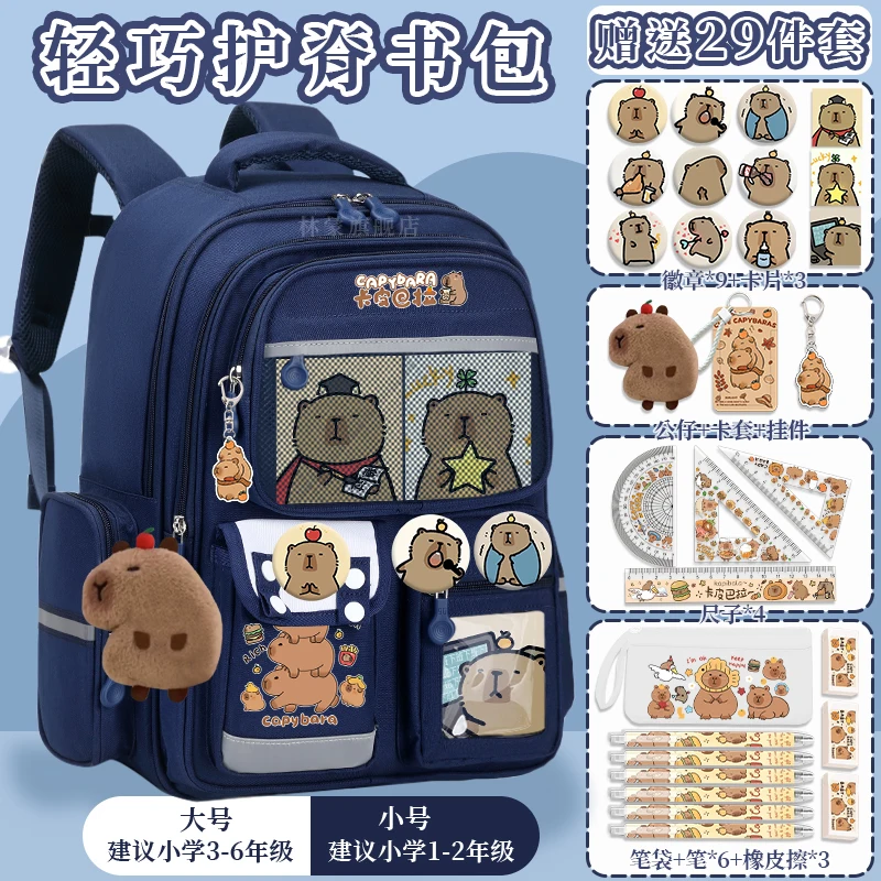 Capibara school bag for boys, new model 2025, stylish and cute print backpack for children aged 3-6 grades, to school backpack.