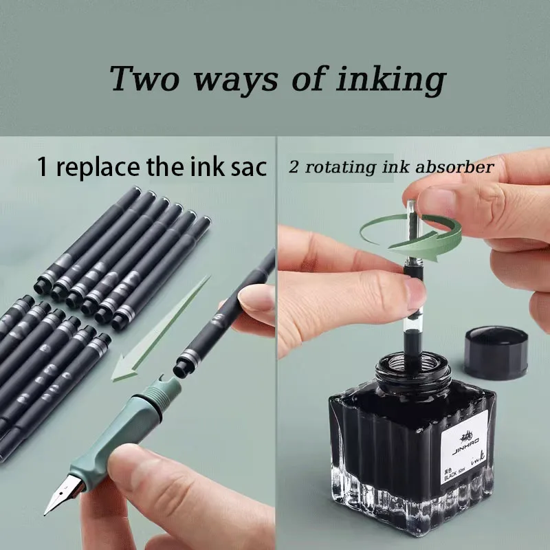 53Pcs Transparent Fine Point Pen Set Replaceable Ink 0.38mm School Students Black/Blue/Red Office Writing Stationery Supplies view 3