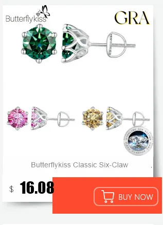Butterflykiss Echte 1 CT D-Farbe Moissanit-Ohrstecker für Damen, Top-Qualität, 925er Sterlingsilber, funkelnder Hochzeitsschmuck – Detail 1
